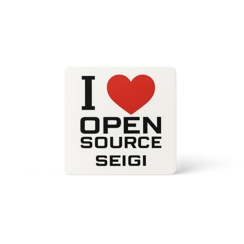 Naklejka "I Love Open Source" 8×8 cm - matowa