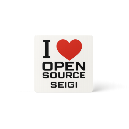 Naklejka "I Love Open Source" 8×8 cm - matowa