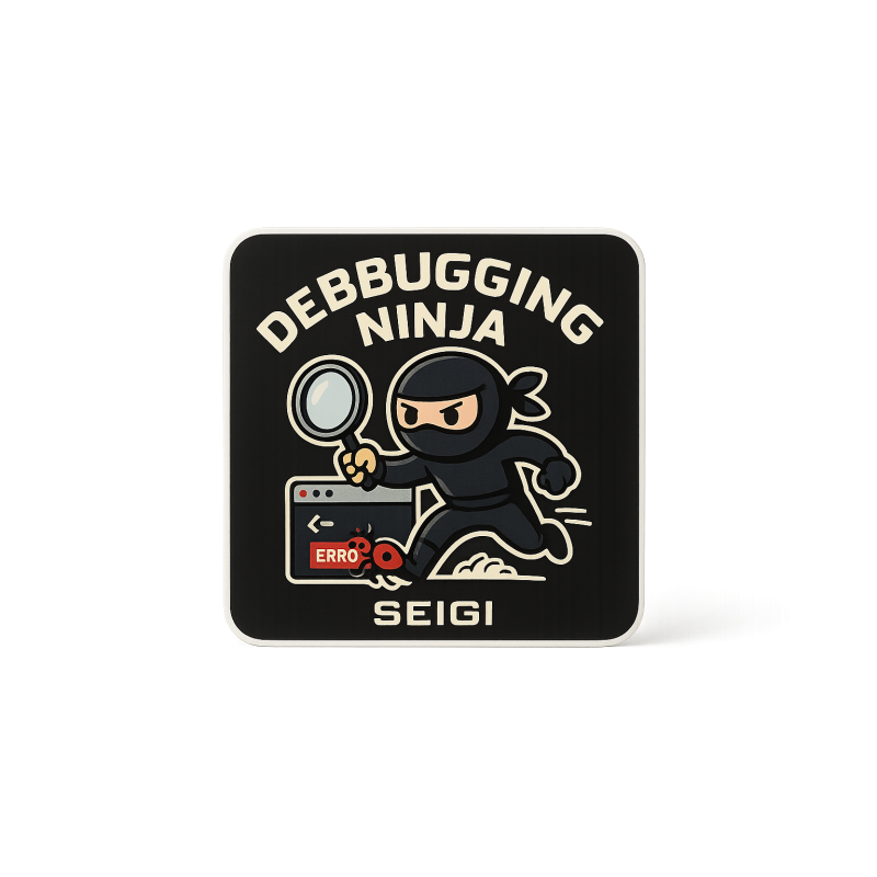 Naklejka Debugging Ninja — winylowa 60 x 60 mm