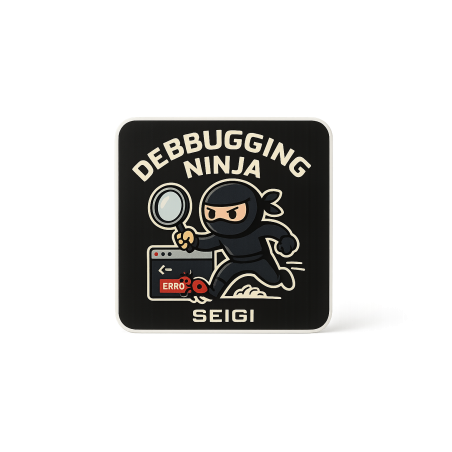 Naklejka Debugging Ninja — winylowa 60 x 60 mm