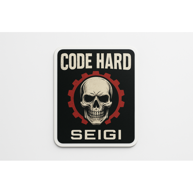 Naklejka Code Hard — wodoodporna winylowa 90×60 mm