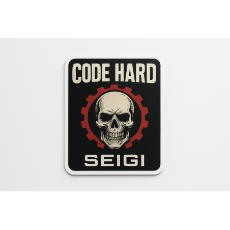 Naklejka Code Hard — wodoodporna winylowa 90×60 mm