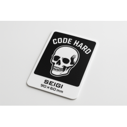 Naklejka Code Hard — wodoodporna winylowa 90×60 mm