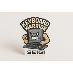 Naklejka Keyboard Warrior – winylowa 7x5 cm