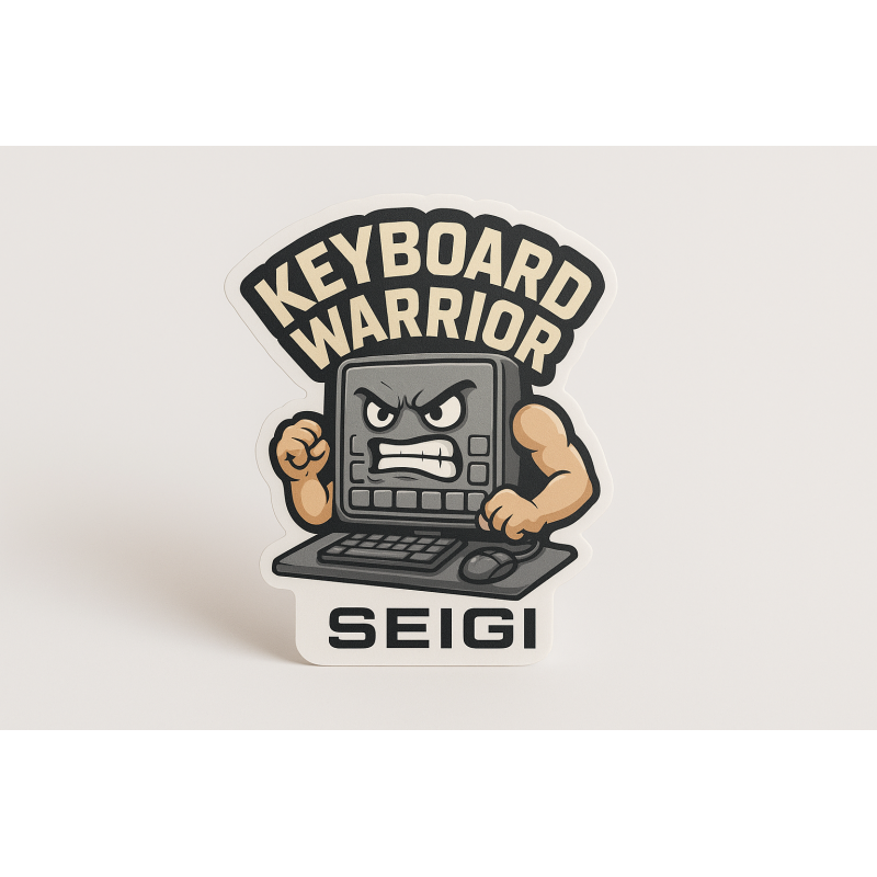 Naklejka Keyboard Warrior – winylowa 7x5 cm