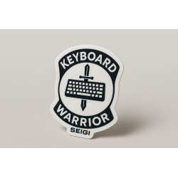Naklejka Keyboard Warrior – winylowa 7x5 cm
