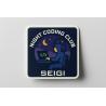 Naklejka Night Coding Club - winylowa 70×70 mm (matowa)