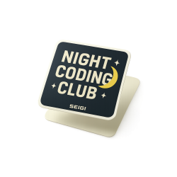 Naklejka Night Coding Club - winylowa 70×70 mm (matowa)