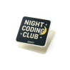 Naklejka Night Coding Club - winylowa 70×70 mm (matowa)