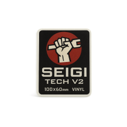Naklejka SEIGI Tech V2 — winylowa 100×60 mm (wodoodporna)