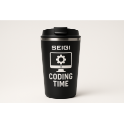 Kubek termiczny Coding Time 350 ml — czarny mat