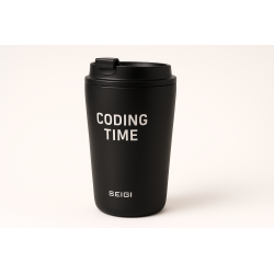Kubek termiczny Coding Time 350 ml — czarny mat