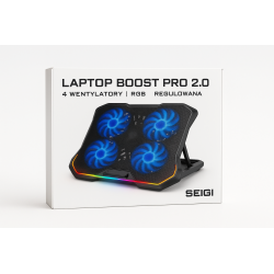 Podstawka chłodząca Laptop Boost Pro 2.0 – 4 wentylatory, RGB, regulowana