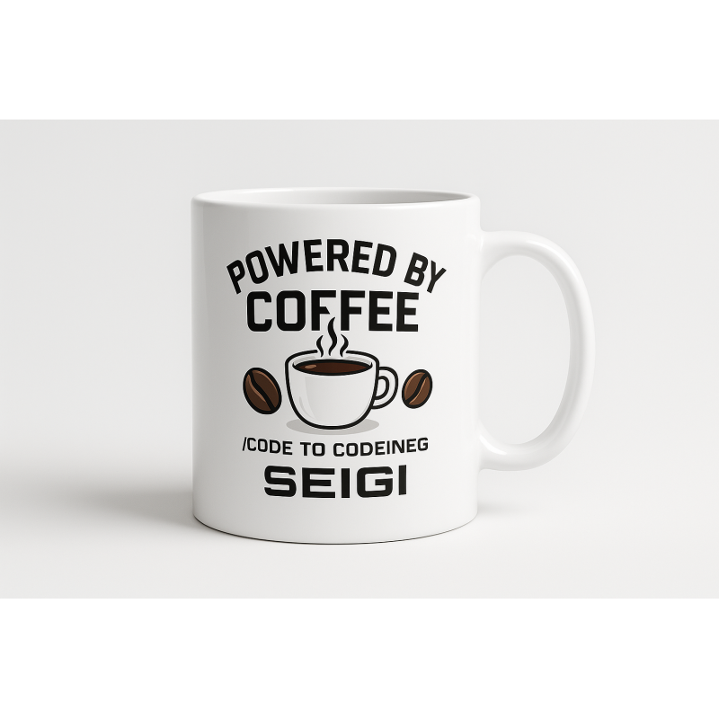 Kubek Powered by Coffee biały