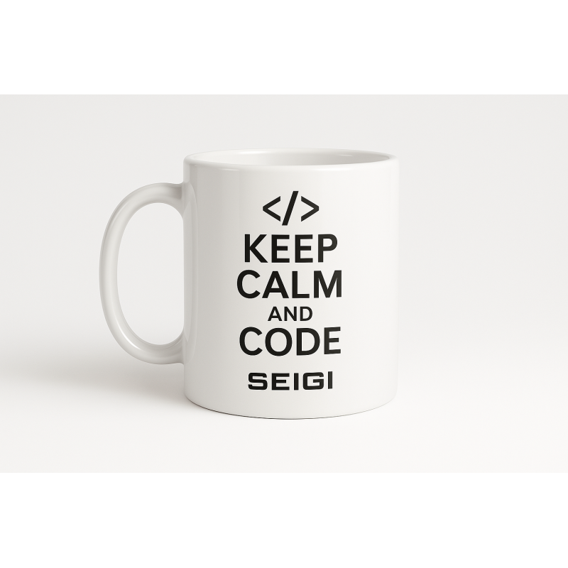Kubek Keep Calm and Code biały