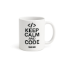 Kubek Keep Calm and Code biały